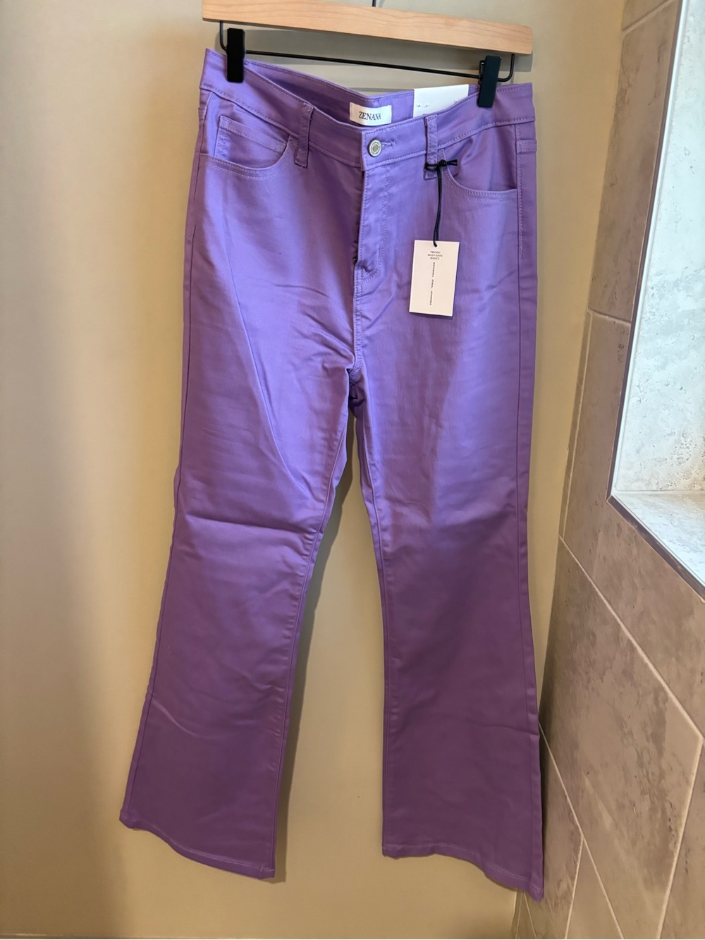 Zenana Outfitters Lavender Flare Wide-Leg Jeans